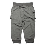 Cropped French Terry Pants + Cargo Pocket // Charcoal (XL)