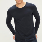 Long Sleeve V-Neck T-Shirt // Navy (XL)