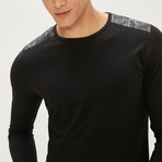 Shoulder Detail Long Sleeve T-Shirt // Black (M)