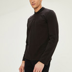 Long Sleeve Polo Shirt I // Black (XL)