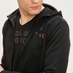 Zip-Up Hoodie // Black (M)