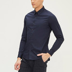 Long Sleeve Button-Up Shirt // Navy (L)