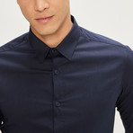 Long Sleeve Button-Up Shirt // Navy (M)