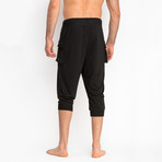 Cropped French Terry Pants + Cargo Pocket // Black (S)