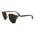 Persol Men's Clubmaster Polarized Sunglasses // Havana+ Gray Polarized