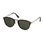Persol Men's Classic Rectangle Sunglasses // Hanvana Gold+ Green