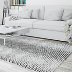 Gods Eye Block Print Bw // Area Rug (2.6'L x 8'W)