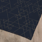 Intersecting Triangles Navy And Gold // Area Rug (2.6'L x 8'W)
