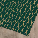 Chain Link Green And Gold // Area Rug (2.6'L x 8'W)