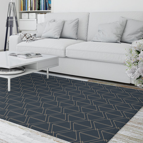 Isosceles Charcoal // Area Rug (2.6'L x 8'W)