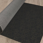 Intersecting Triangles Charcoal And Gold // Area Rug (2.6'L x 8'W)