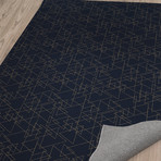 Intersecting Triangles Navy And Gold // Area Rug (2.6'L x 8'W)