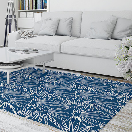 Fan Navy // Area Rug (2.6'L x 8'W)