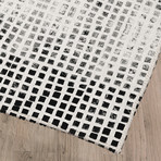Gods Eye Block Print Bw // Area Rug (2.6'L x 8'W)