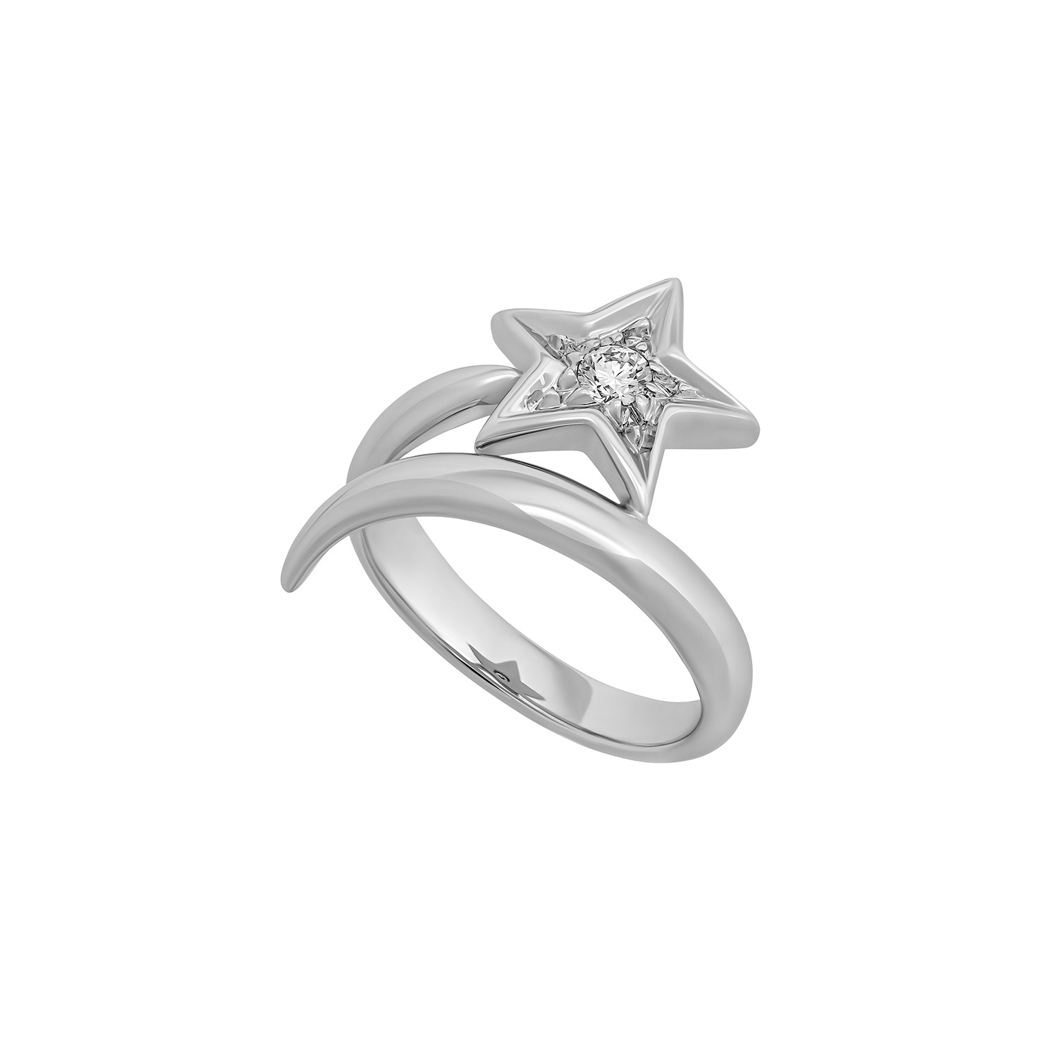 Vintage Chanel 18k White Gold Diamond Comete Ring // Ring Size: 5.5 ...