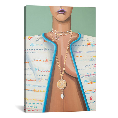 Woman Wearing Gold Chanel Necklace // CeCe Guidi (18"W x 26"H x 0.75"D)