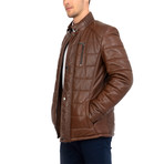 Bump Leather Jacket // Chestnut (2XL)