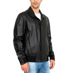 Away Leather Jacket // Black (XL)