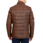 Bump Leather Jacket // Chestnut (XL)