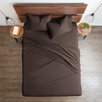 Premium Double-Brushed Duvet Cover // 3-Piece Set // Chocolate (Twin)