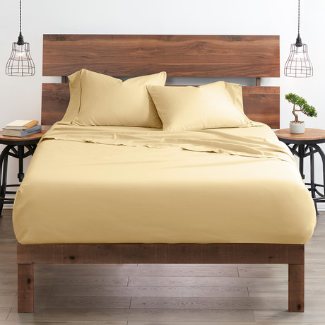 Good Kind Essential 6 Piece Bed Sheet Set // Gold (Twin)