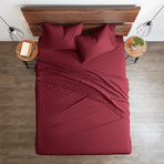Essential Bed Sheet // 6-Piece Set // Burgundy (Twin)