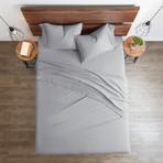 Good Kind Essential 6 Piece Bed Sheet Set // Light Gray (Twin)