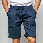 Shark Teeth Cargo Shorts // Navy (XL)