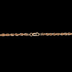 10K Rose Gold Hollow Rope Chain Necklace // 3mm (16")