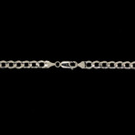 14K White Gold Hollow Cuban Chain Necklace // 5mm (20")