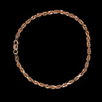 10K Rose Gold Hollow Rope Chain Bracelet // 3mm (7")