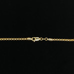 10K Solid Yellow Gold Round Box Chain Necklace // 2.5mm (18")