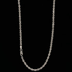 10K White Gold Hollow Rope Chain Necklace // 3mm (16")