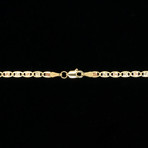 14K Three-Tone Solid Gold Diamond Cut Celestial Chain Necklace // 3mm (16")