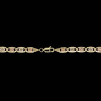14K Three-Tone Solid Gold Valentino Chain Necklace // 5mm (20")