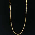 10K Solid Yellow Gold Round Box Chain Necklace // 2.5mm (18")