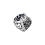 Stefan Hafner 18k White Gold Diamond + Sapphire Ring // Ring Size: 6.5