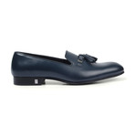 Versace Collection // Leather Tassel Shoe // Blue + Nickel (Euro: 43)