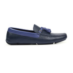 Versace Collection // Two-Tone Tassel Driver Shoe // Blue + Violet + Nickel (Euro: 39)