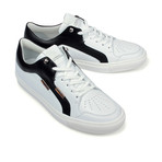 Versace Collection // Two-Tone Fashion Sneaker // White + Black + Nickel (Euro: 39)