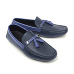 Versace Collection // Two-Tone Tassel Driver Shoe // Blue + Violet + Nickel (Euro: 45)