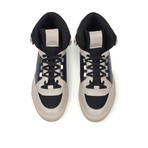 Versace Collection // Hi-Top Fashion Sneaker // Beige + Black + Nickel (Euro: 44)