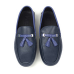 Versace Collection // Two-Tone Tassel Driver Shoe // Blue + Violet + Nickel (Euro: 40)