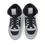 Versace Collection // Hi-Top Fashion Sneaker // Gray + Black + Nickel (Euro: 46)