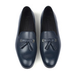 Versace Collection // Leather Tassel Shoe // Blue + Nickel (Euro: 42)
