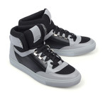Versace Collection // Hi-Top Fashion Sneaker // Gray + Black + Nickel (Euro: 40)