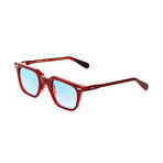 Laudo Collection Marconi Unisex Sunglasses // Crystal Ruby + Light Blue Gradient