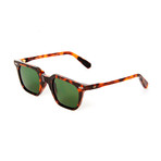 Laudo Collection Marconi Unisex Sunglasses // Dark Havana + Green