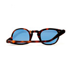 Laudo Collection Vinci Unisex Sunglasses // Dark Havana + Blue
