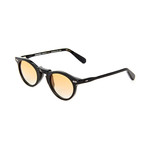 Laudo Collection Volta Unisex Sunglasses // Black + Light Yellow Gradient